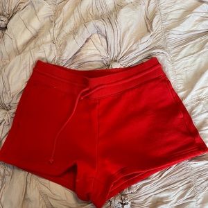 Red sweat shorts! TNA